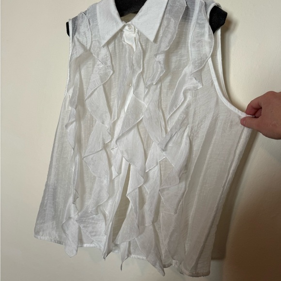 Mango Sheer Ruffle Blouse - Picture 2 of 5